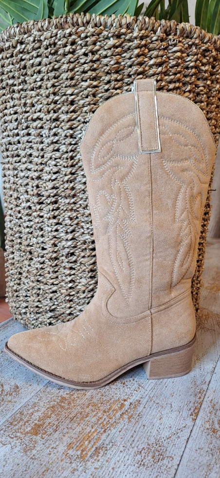 TILOS beige, bota cowboy