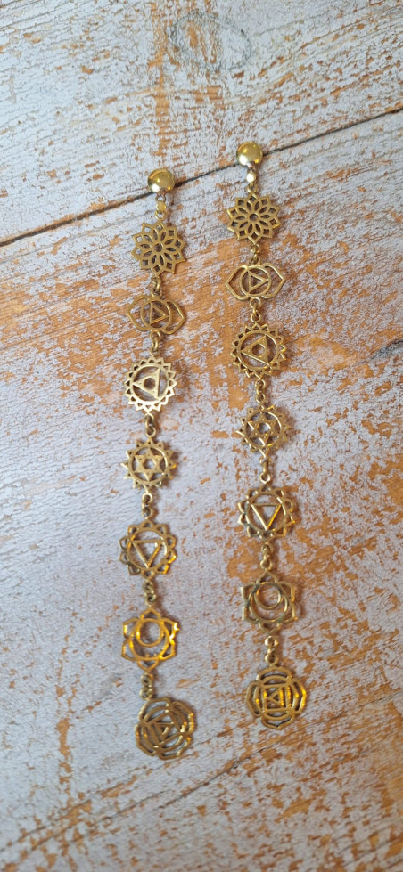 CHACRA dorado, pendientes