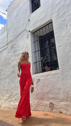 MARIA rojo, vestido largo