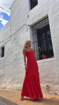 MARIA rojo, vestido largo