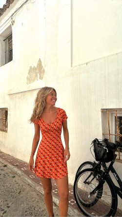 TEQUILA naranja, vestido corto