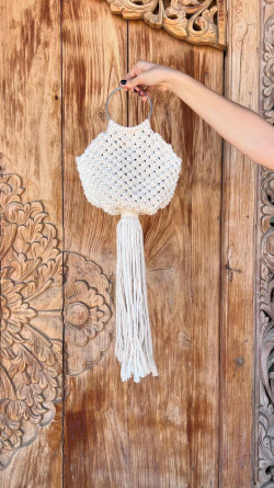 HOLOI crema, PRE/VENTA bolso de macrame