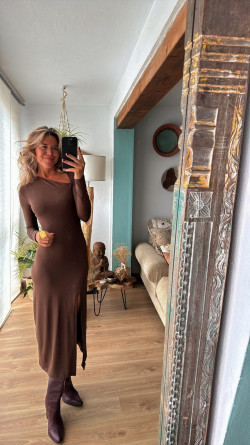 COFFE chocolate, vestido largo