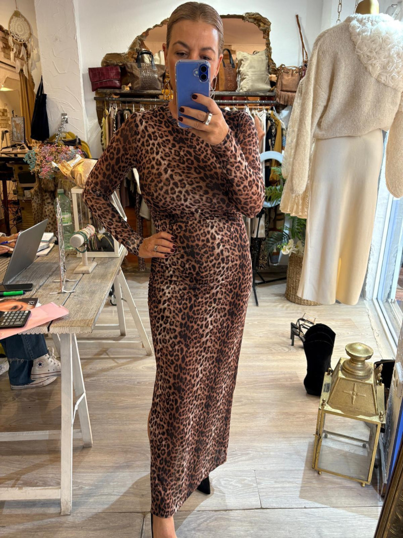 DELANO leopardo, vestido largo