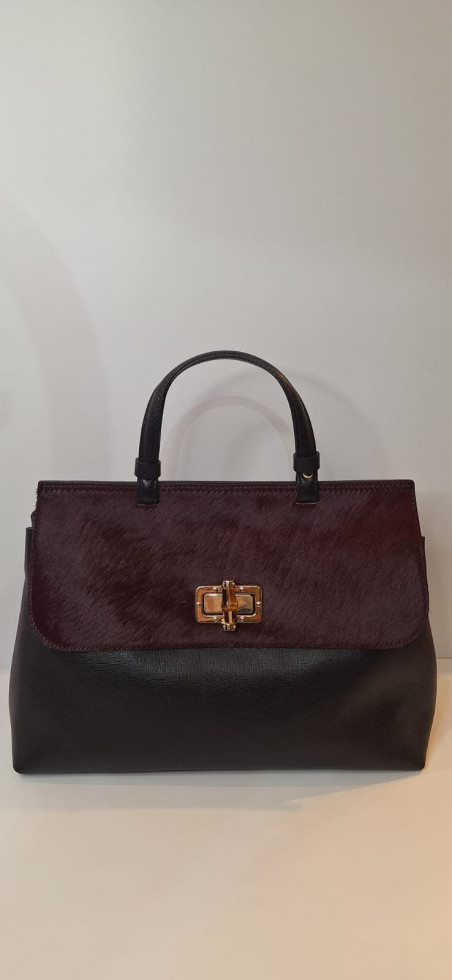 MARIONNE negro/burdeos, bolso piel