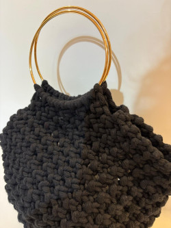 HOLOI negro, bolso macramé artesano