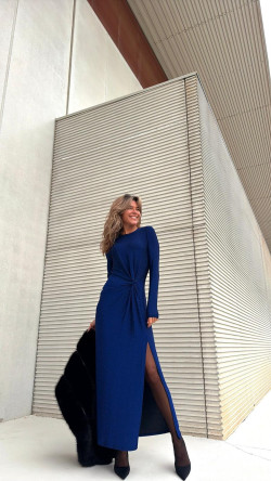 BLANES azul glitter, vestido largo