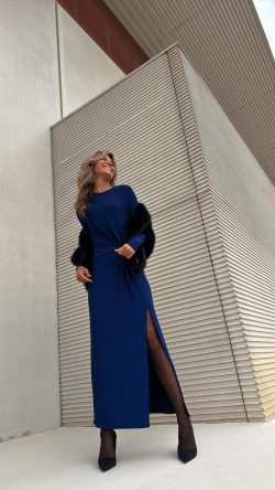 BLANES azul glitter, vestido largo