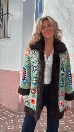 MENTA, verde, chaqueta crochet