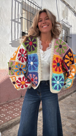 CARABINA blanca, chaqueta crochet