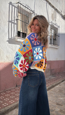 CARABINA blanca, chaqueta crochet