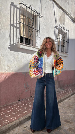 CARABINA blanca, chaqueta crochet