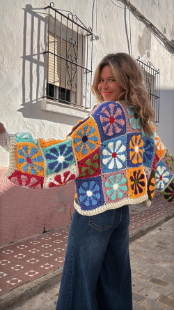 CARABINA blanca, chaqueta crochet