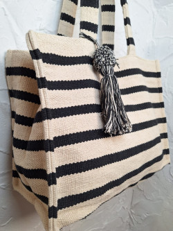 VALI rayas beige/negro, bolso