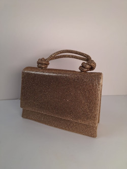 CLARE dorado, bolso de strass