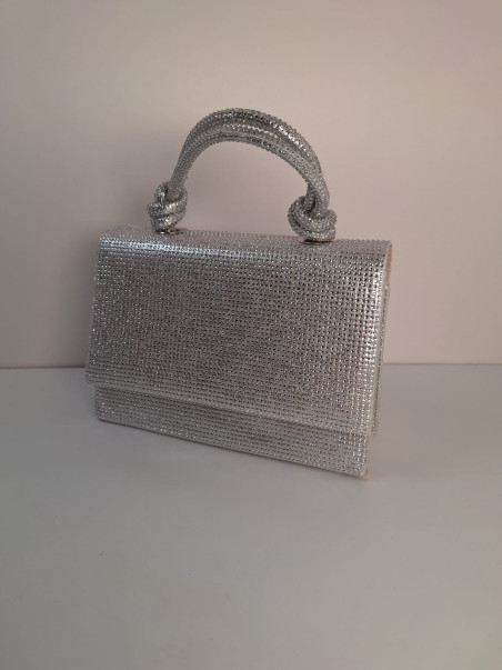 CLARE plata, bolso strass