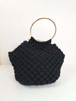 HOLOI negro, bolso macramé artesano