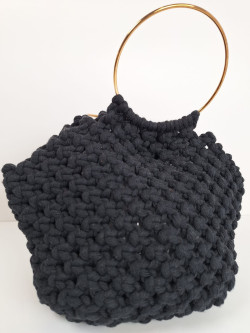 HOLOI negro, bolso macramé artesano