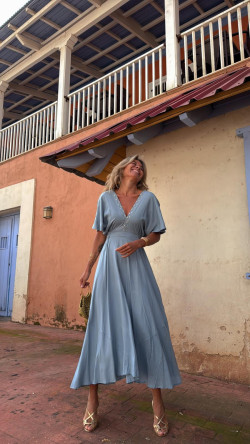 DOÑA azul, vestido largo