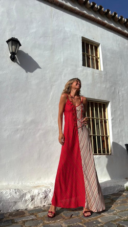 FINS rojo, vestido largo