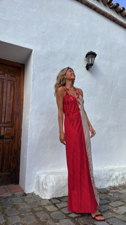 FINS rojo, vestido largo