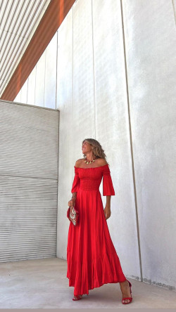 ADELAIDA rojo, vestido largo