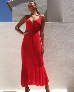 OROTAVA Rojo, vestido largo